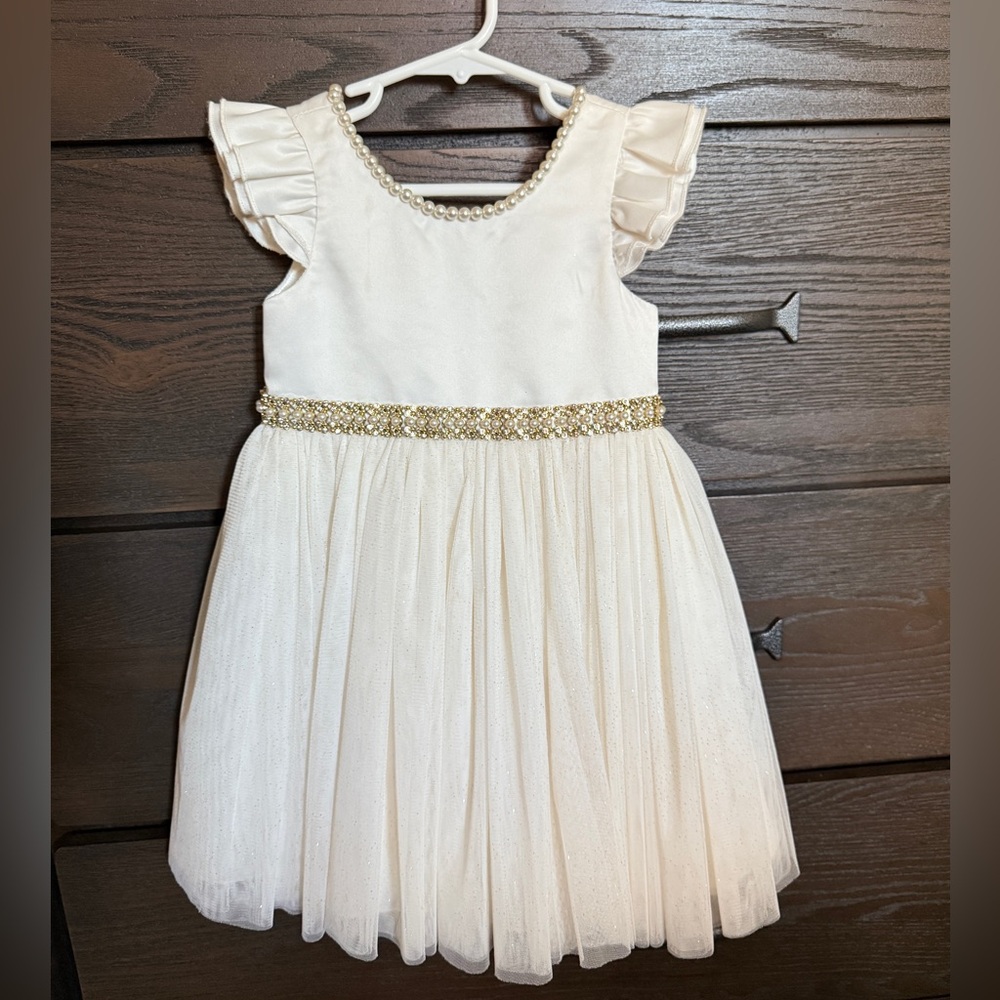 Elegant Cream Kids Formal Dress